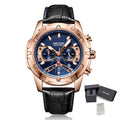 MEGIR Luxury Men Sport Watches Leather Military Quartz Wristwatch Waterproof Man Chronograph Clock 24 hour Montre Homme 2102