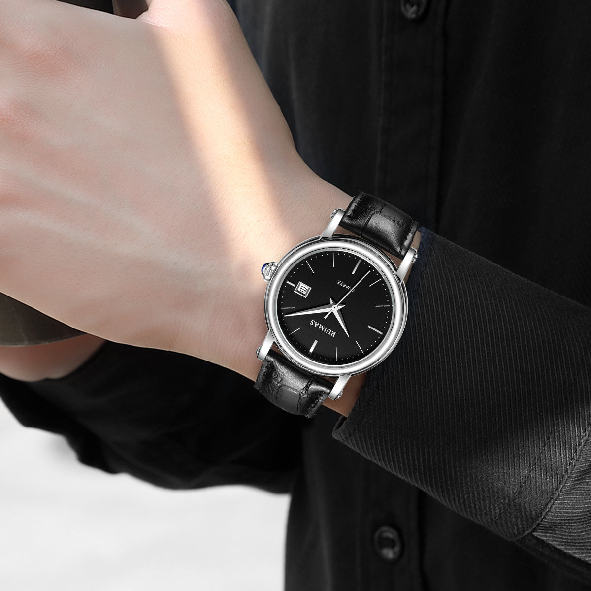 RUIMAS Fashion Mens Quartz Watches Sapphire Sport Wristwatch Waterproof Large Dial Business Casual Watch Clock Montre Homme 6762