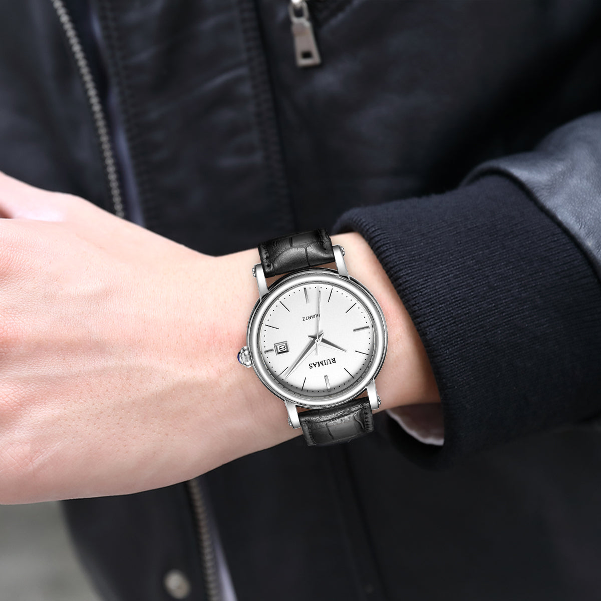 RUIMAS Fashion Mens Quartz Watches Sapphire Sport Wristwatch Waterproof Large Dial Business Casual Watch Clock Montre Homme 6762