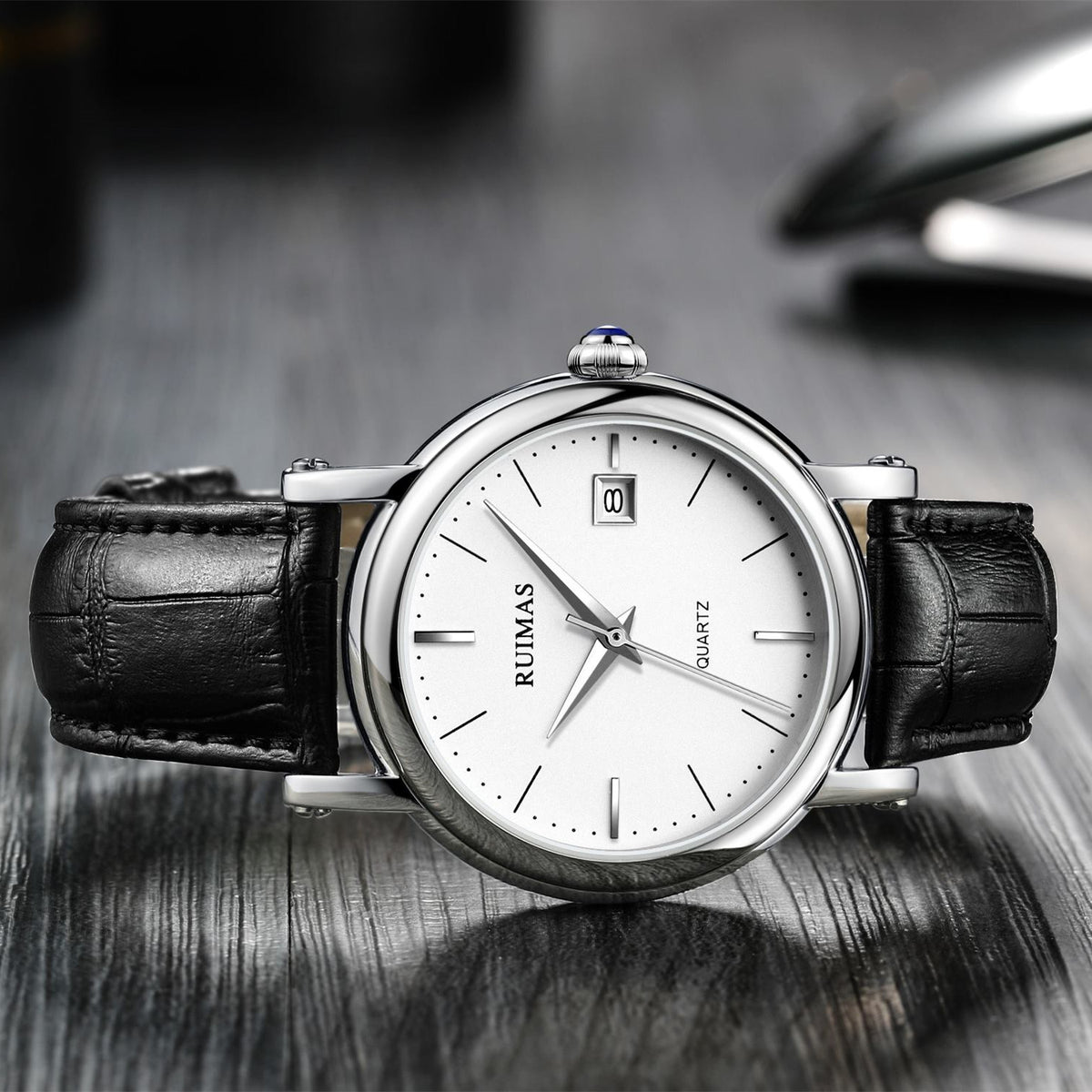RUIMAS Fashion Mens Quartz Watches Sapphire Sport Wristwatch Waterproof Large Dial Business Casual Watch Clock Montre Homme 6762