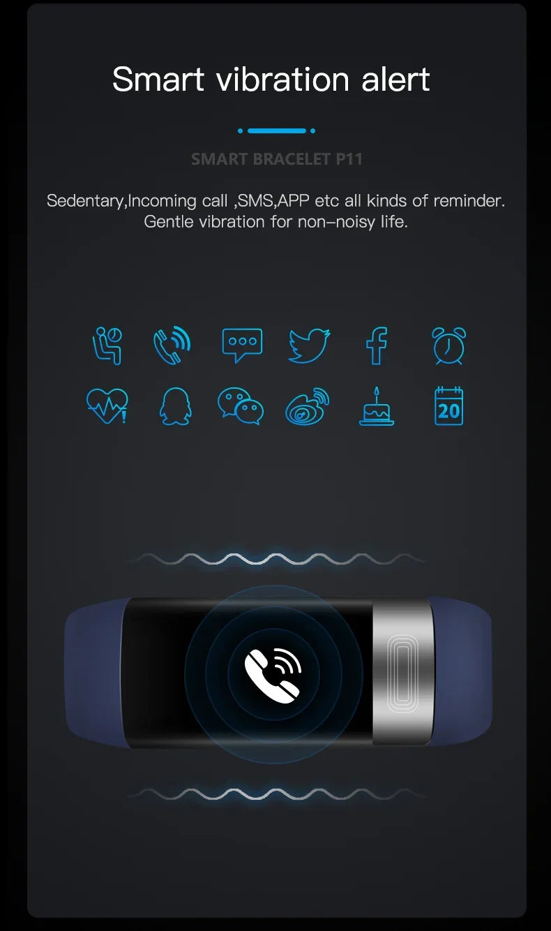 Smart Wristband Fitness Tracke Blue