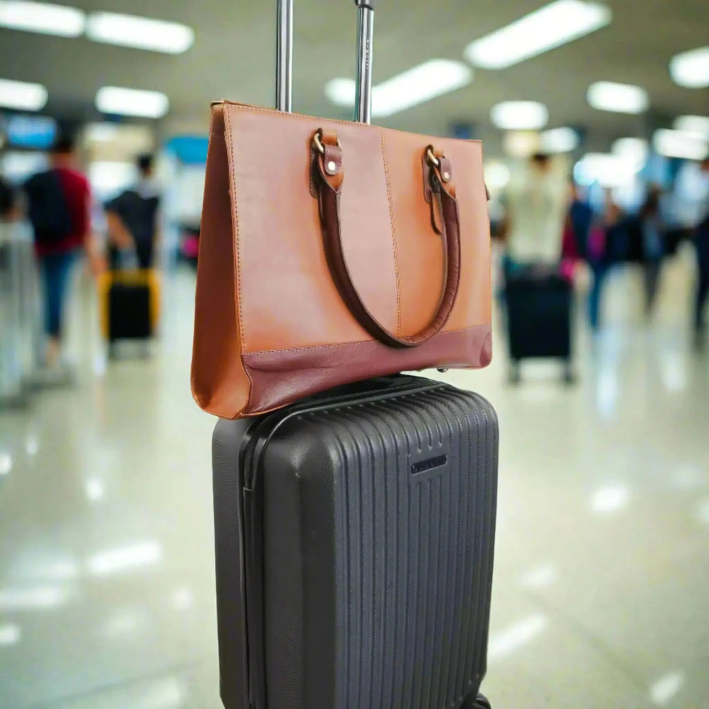 The Signature 17" Leather Laptop Bag, Tan