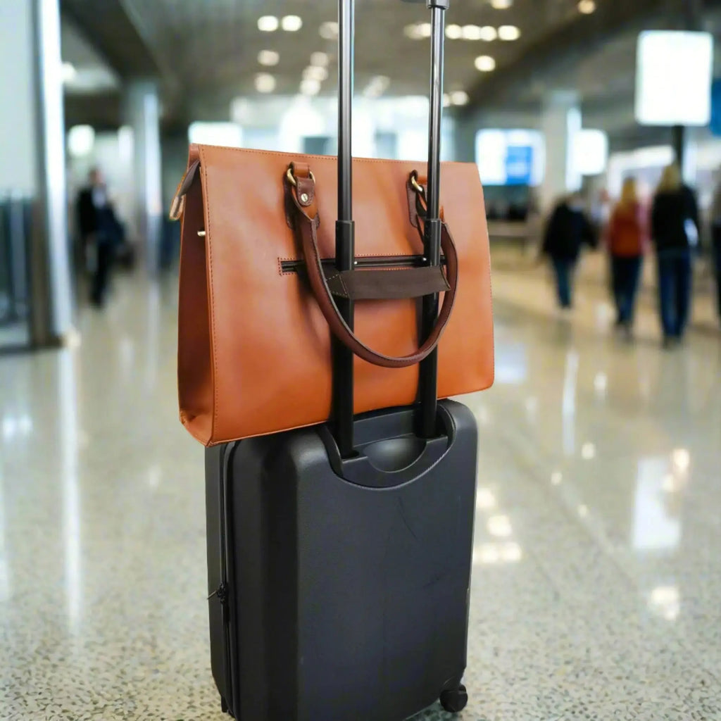 The Signature 17" Leather Laptop Bag, Tan